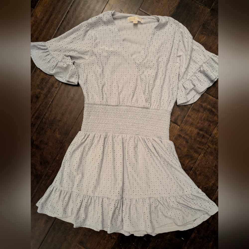 Michael Kors Elegant lavender eyelet Dress size medium